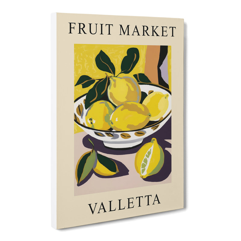 XMKTMKT-391 Lemon Valetta Fruit Market - Wrapped Canvas Print, 50cm H x 35cm W x 3cm D