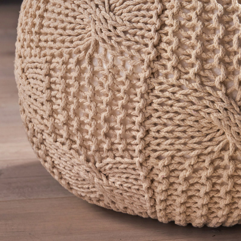 Repose-pieds rembourré en coton, Beige