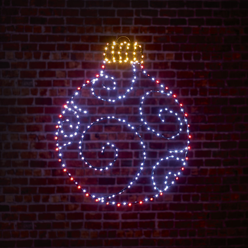 LED Indoor / Outdoor Lighted Window Décor, Red/White