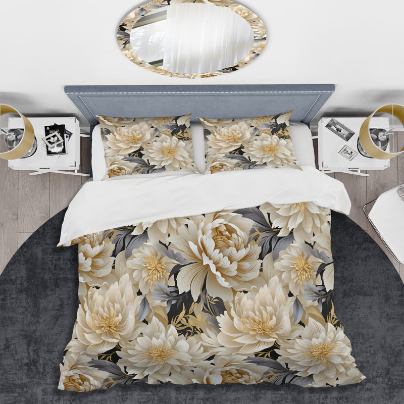 Ensemble de housse de couette Beige Tranquility, Housse de couette pour très grand lit et 2 très