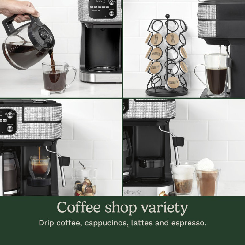 COFFEE CENTER BARISTA BAR 4-IN-1 COFFEEMAKER, Crystal Rhinestone Glam, Glass, 12 cups
