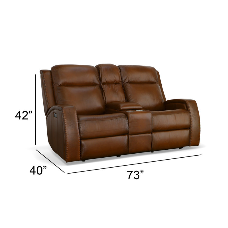 Mustang Upholstered 73'' Power Reclining Loveseat