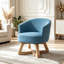 Chaise pivotante avec base en bois en forme de croix-129420643