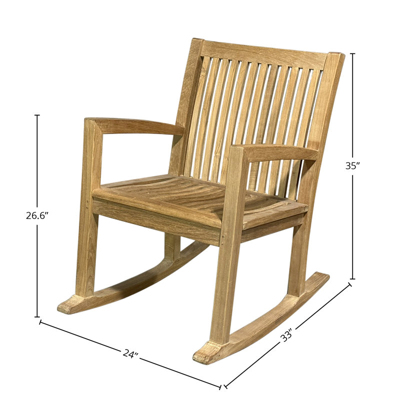 Chaise berçante d'extérieur en teck Cassadi