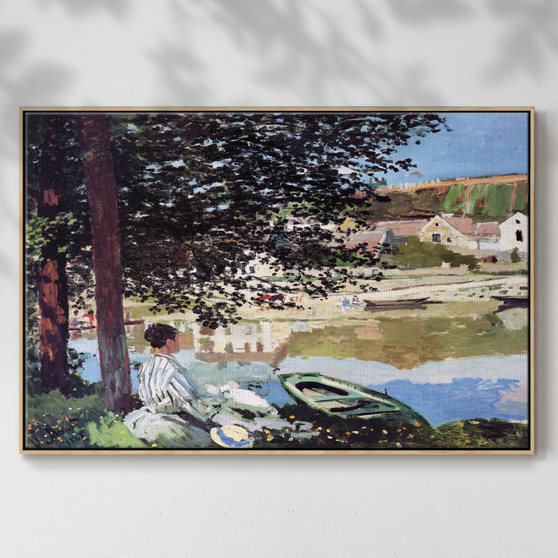 " Monet ", 37" H x 25" W x 2" D, Brown Floater Framed Canvas