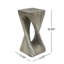 Table d'appoint d'extérieur, table de bout en forme de torsion, table d'appoint décorative, table de tabouret de jardin pour terrasse de balcon, bord de piscine, béton léger, texture semblable au bois, couleur grise-1053675418