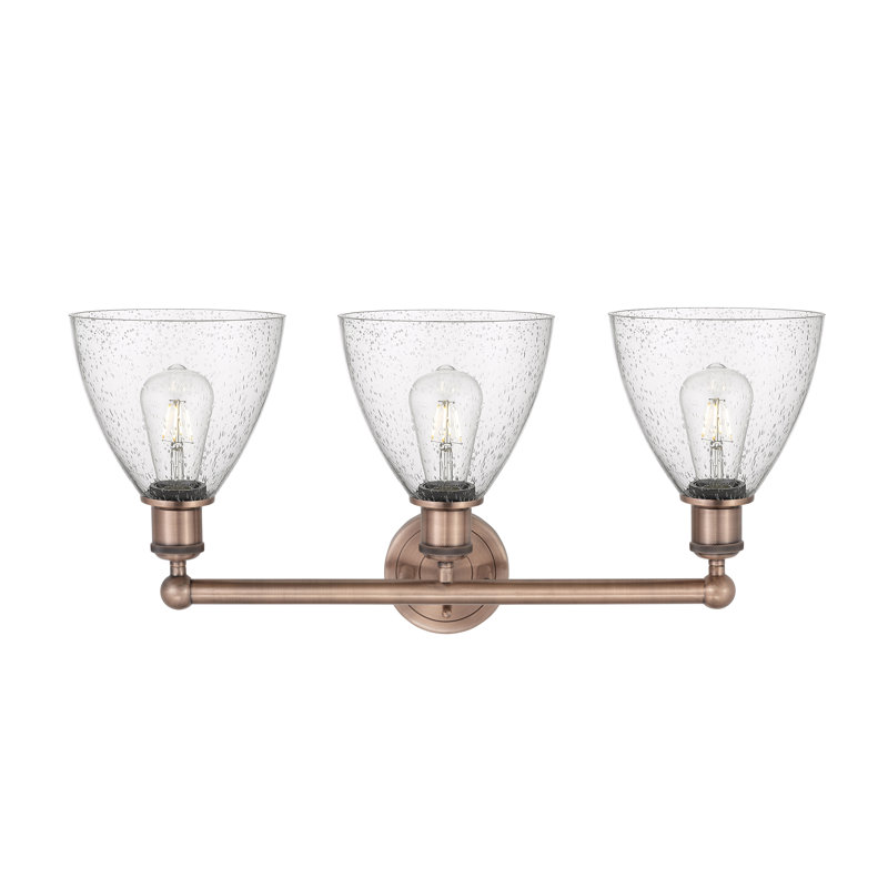 Éclairage pour meuble-lavabo de salle de bain 3 lumières 25,5 pouces Amane, Granuleux, Cuivre antique