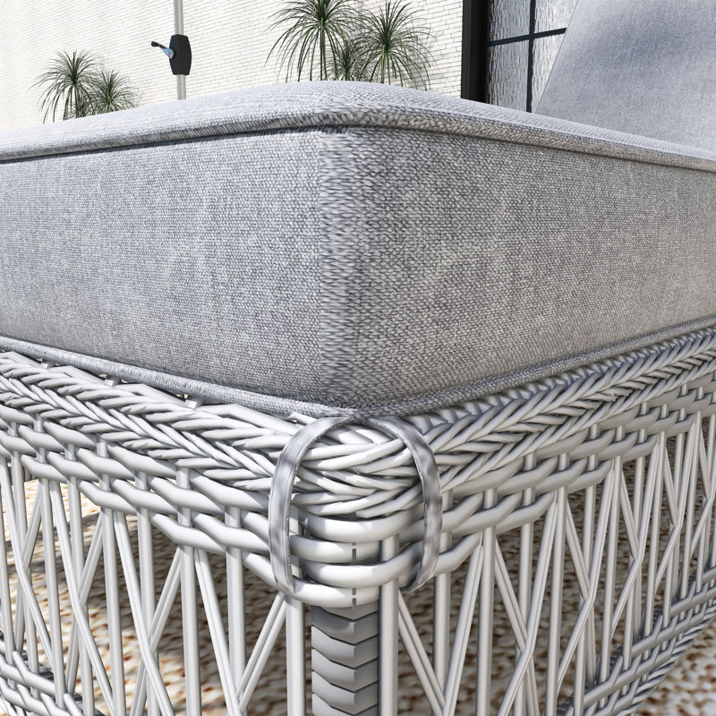 Chaise longue d'extérieur avec coussins, Gris