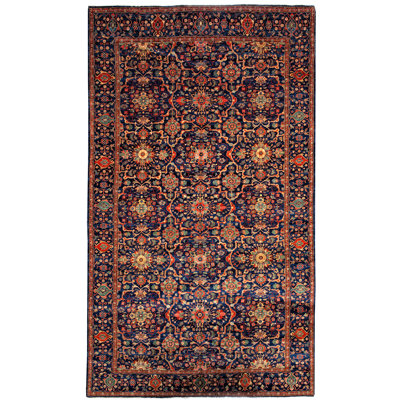 One-of-a-Kind 7′9″ X 13′8″ New Age Wool Area Rug in Navy