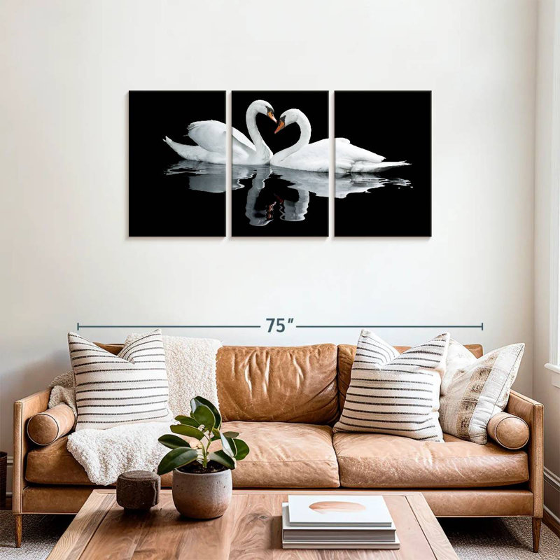 Brampt Swans In Love, H 27 po x l 56 po