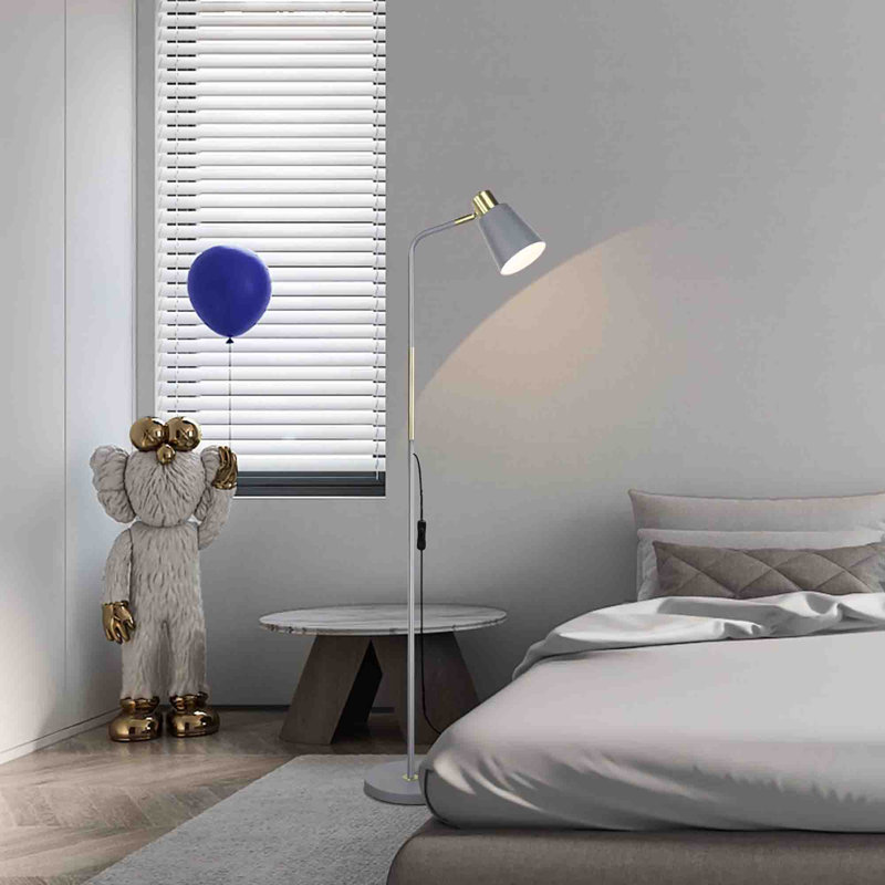 Brealeigh 146cm Arched Floor Lamp, Grey