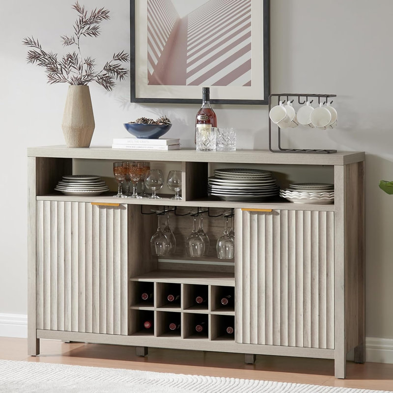 Armoire de bar l 51 po Nicolee, Chêne gris-beige