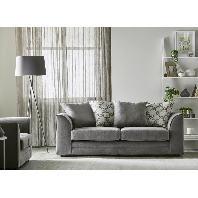 Arabella 3 - Piece Living Room Set, Pewter, Right Hand Facing 