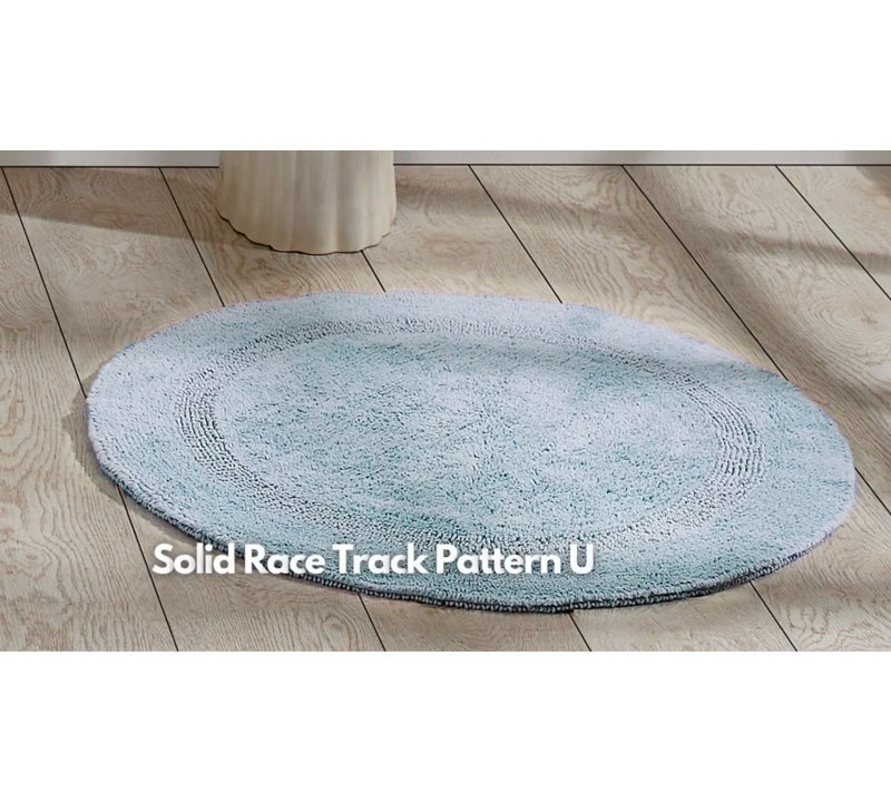 Lux Navy 100% Cotton Reversible Bath Rug 17" x 24"