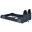 Lit de voiture de course bleu simple avec construction en bois massif et éclairage à DEL - Revêtement doux de la plateforme Bedtime, confort durable à long terme