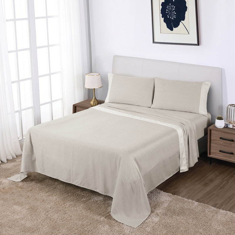 Anti-Microbial 100% Cotton Sateen 4-Piece Sheet Set, Queen, Blush