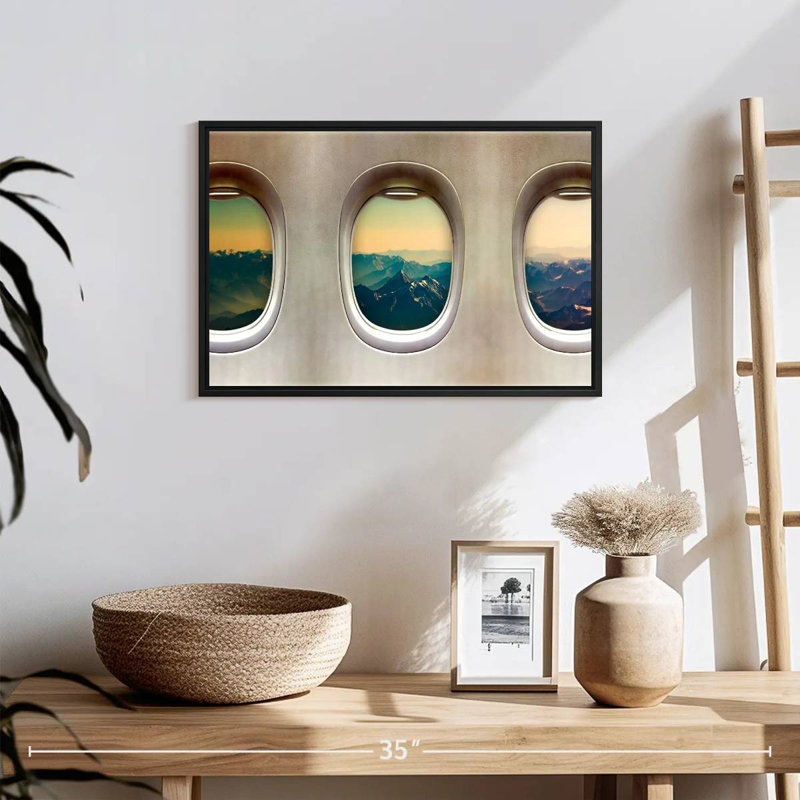 Mehar Old Airplane Windows, 13" H x 19" W