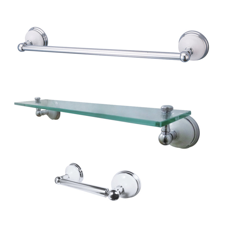 Ensemble de quincaillerie de salle de bain 3 pièces Victorian, Chrome poli
