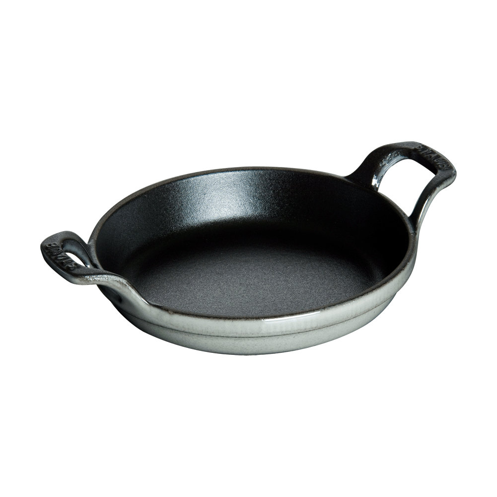 Staub Round Gratin Dish, Graphite Gray, 7.5""