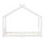 Lit simple avec lattes de soutien, structure en bois massif, aucun sommier tapissier requis, lit de plancher pour enfants avec structure ouverte, blanc-545092507-545092500