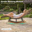 Chaise berçante 2 pièces pour patio en bois d'acacia, avec siège ergonomique et appui-tête amovible