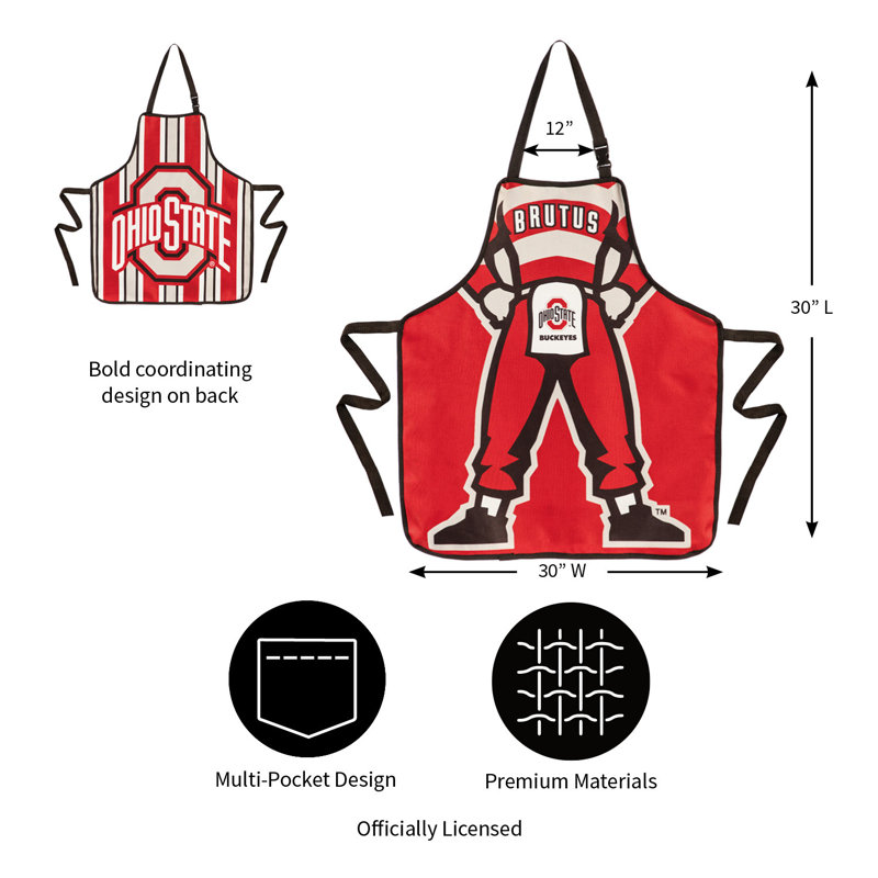 No Pattern Bib Apron, Ohio State University
