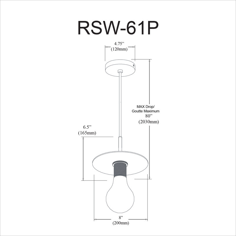 Luminaire suspendu 1 lumière Roswell, Laiton vieilli