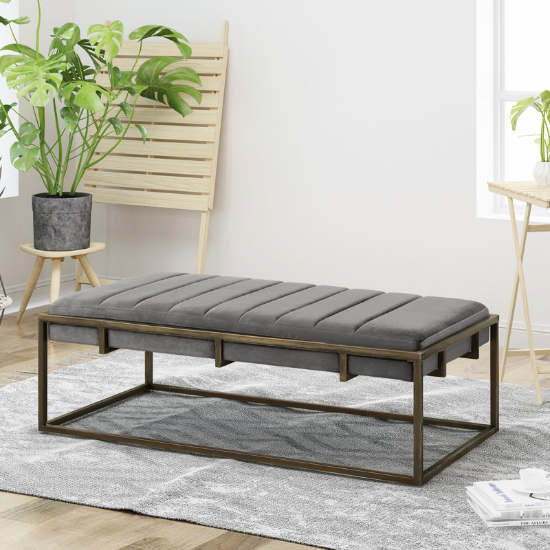 Velours gris foncé de 25 po avec structure en métal stable et cadre à plis d'aspect tendance,