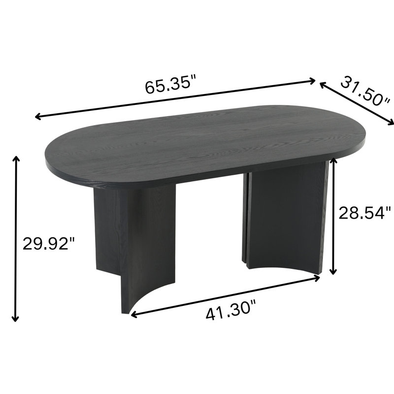 Ensemble de salle à manger 3 pièces, table ovale de 166 cm avec 2 bancs, MDF et bois d'acacia, noir, pieds sculpturaux en forme de V