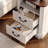 Vintage Nightstand With 2 Drawers & 1 Open Storage ,Wooden Side Table with Shelf for Bedroom, Metal Pull Rings-385186407