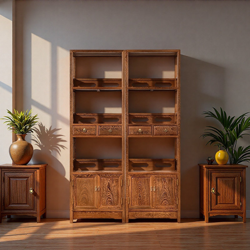 New Chinese Retro Minimalist Style Bookcase