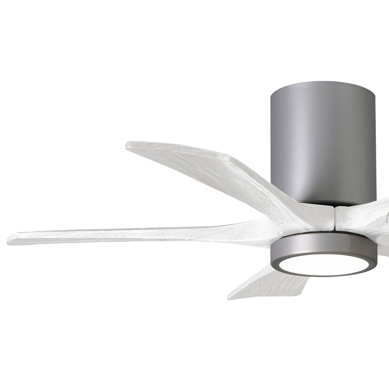 Irene 5 - Blade LED Ceiling Fan with Light Kit Included, Brushed Nickel, Matte White, 42"