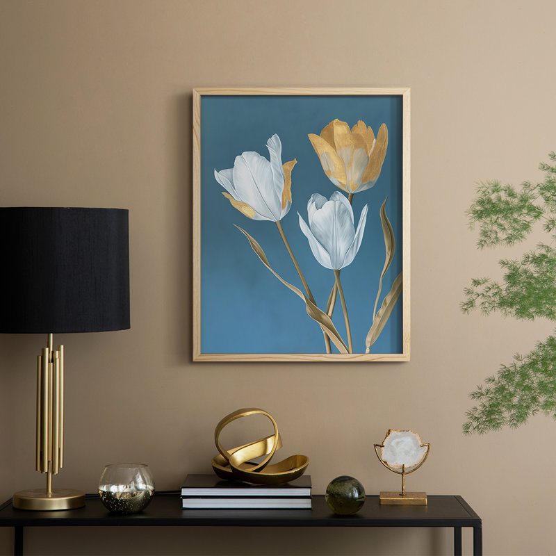 Reproduction encadrée FLORAL Series CXLV III - bois massif, H 11 po x l 9 po