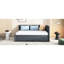 Full Size Daybed With Drawers, Grey Linen Cover. Bed Frame Without Box Spring For A Chic Bedroom Upholstered Cover And 2 No Spring. Relaxed