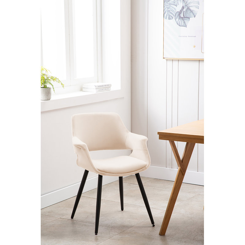 Shelton Velvet Dining Chair with Metal Legs, Champagne
