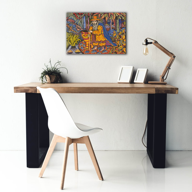  «Wizard and His Cat» par Gale Pitt, art mural sur toile, 26 po x 18 po, H 18 po x l 26 po