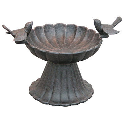 Jihane Metal Pedestal Birdbath