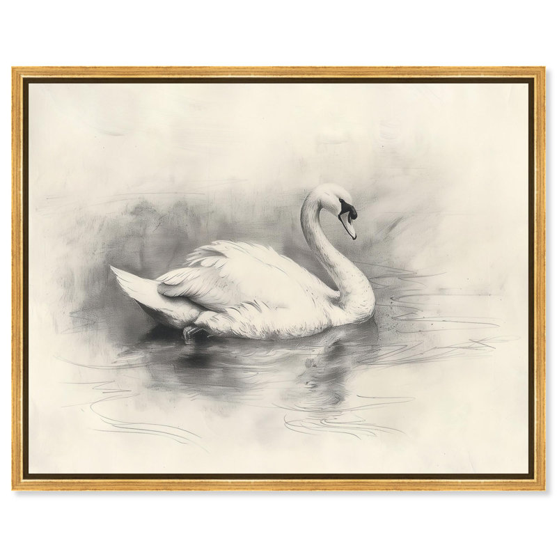 «Serene Swan», reproduction d'art sur toile par Art Remedy, H 31 po x l 37 po, Cadre doré