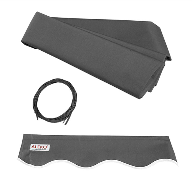 Gray Polyester Retractable Awning Fabric Replacement 10' x 8'