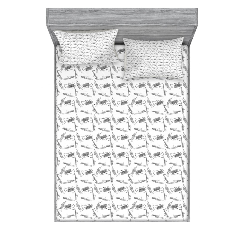 Microfiber Sheet Set, Queen Sheet Set with Fitted Sheet