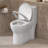 17" ADA Compliant One-piece Toilet Dual Flush Ceramic Toilet Soft Close White Toilet with Comfort Chair Height Seat