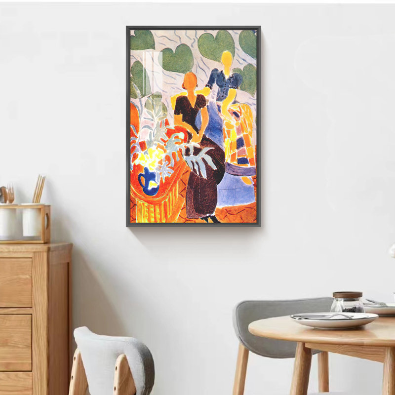 «Matisse Wall» par Henri Matisse - reproduction d'art sur toile simple, Toile avec cadre doré, H 24 po x l 16 po x P 1,3 po