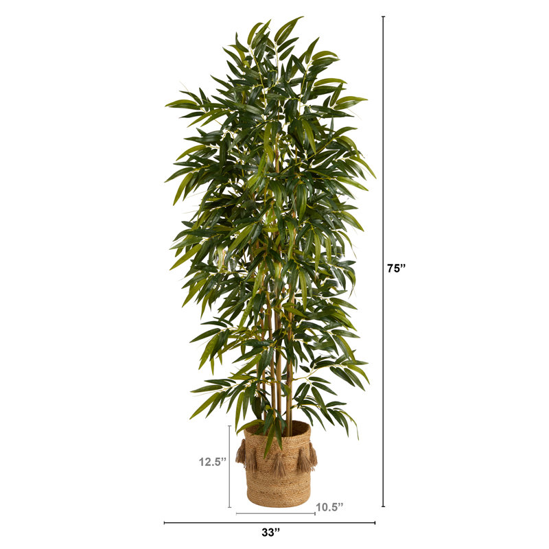 75'' Faux Bamboo Tree in Cotton Planter