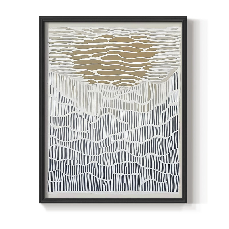 Abstrait, reproduction encadrée CDLxxxix - prêt à être accroché , H 20 po x l 16 po, Noir