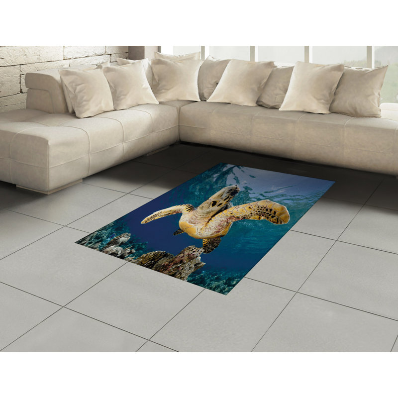 Ocean High Density Long Fiber Poly Threads Decorative Area Rug Carpet, Rectangle 4' x 5'8"