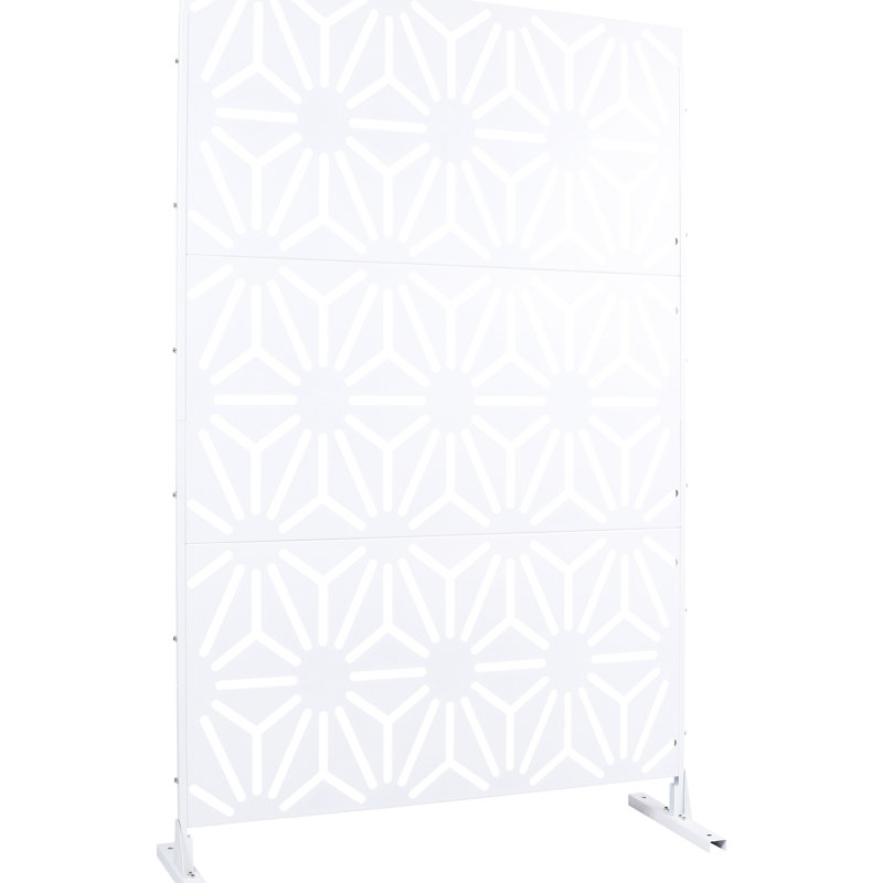 Écran d'intimité en métal pour terrasse - H 76 po x l 48 po blanc H48 po idéal pour la détente en plein air, Blanc