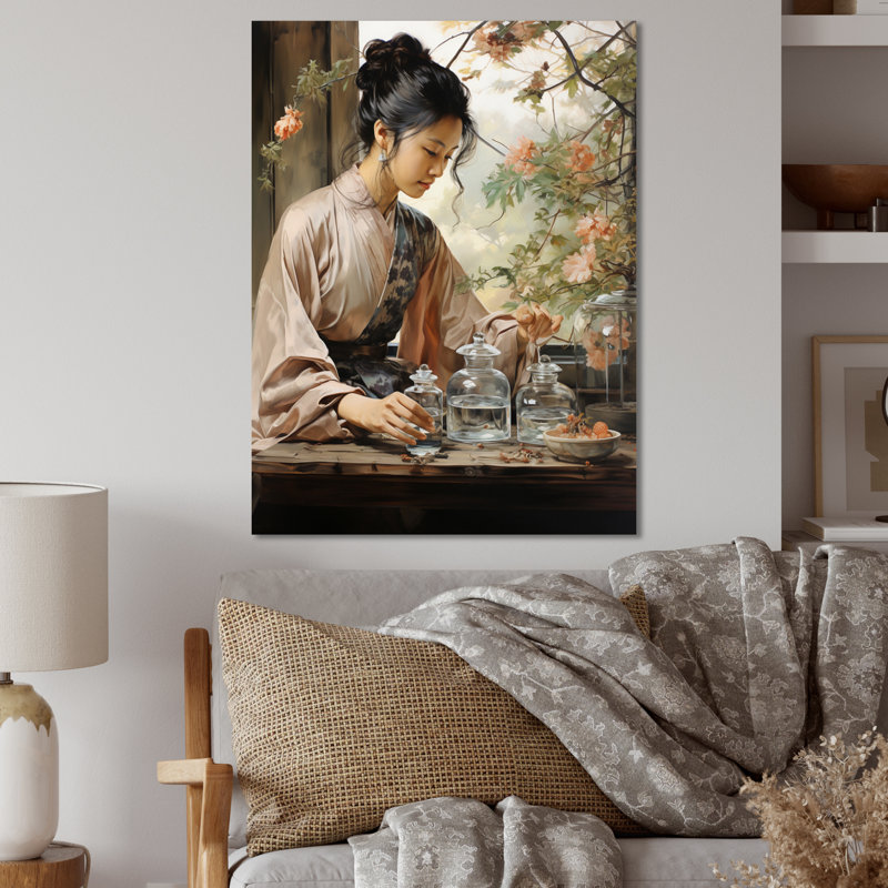 Asian Art Harmony In Tea V - impressions sur métal murales asiatiques, H 32 po x l 16 po x P 1 po