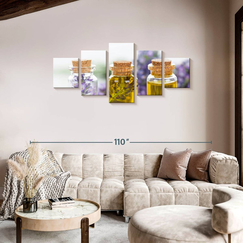 Lavender Essential Oils, 36" H x 80" W