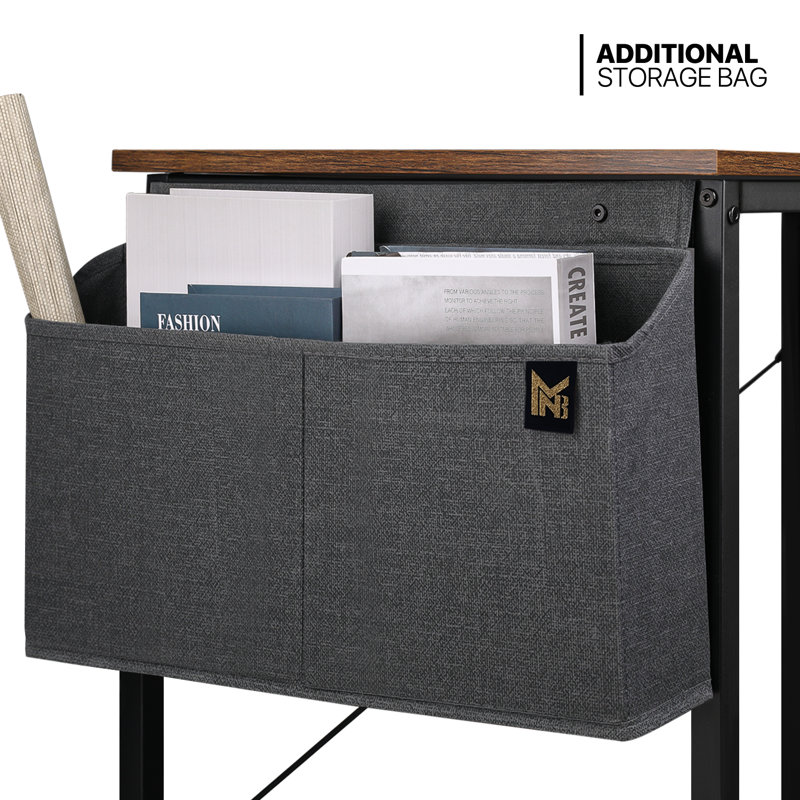 Desk and Chair Rotable Chair with Wheels Retro Style Table with Storage, 29.5" H x 19.5" W x 31.5" D