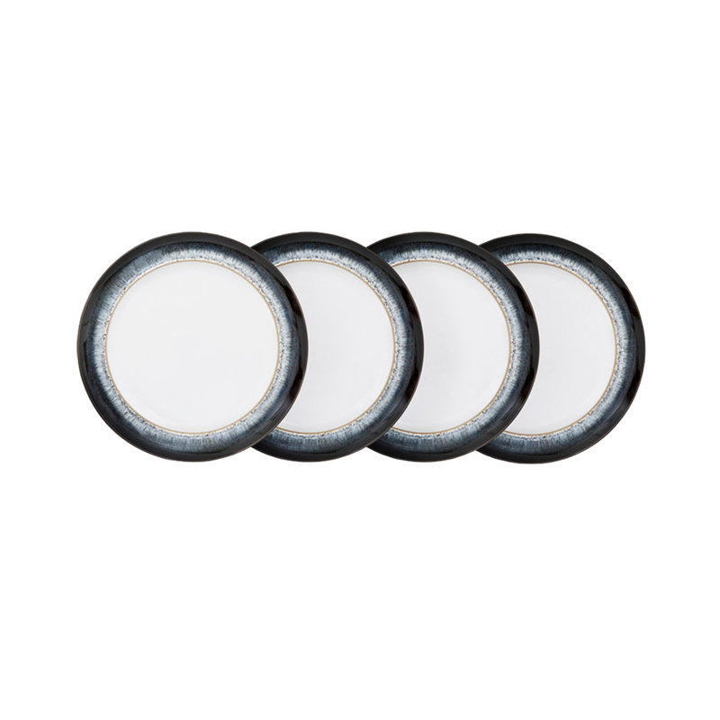 Ensemble de 4 grandes assiettes à bord large Halo